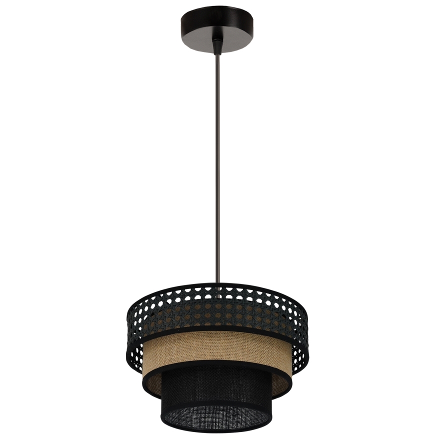 Brilagi - Κρεμαστό φωτιστικό οροφής DAKOTA LUNETA 1xE27/15W/230V διάμετρος 25 cm μαύρο/μπεζ