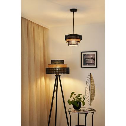 Brilagi - Κρεμαστό φωτιστικό οροφής DAKOTA LUNETA 1xE27/15W/230V διάμετρος 25 cm μαύρο/μπεζ