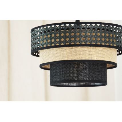 Brilagi - Κρεμαστό φωτιστικό οροφής DAKOTA LUNETA 1xE27/15W/230V διάμετρος 25 cm μαύρο/μπεζ