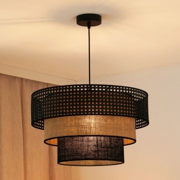 Brilagi - Κρεμαστό φωτιστικό οροφής DAKOTA LUNETA 1xE27/15W/230V διάμετρος 45 cm μαύρο/μπεζ