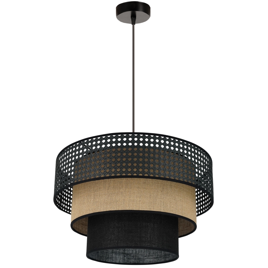 Brilagi - Κρεμαστό φωτιστικό οροφής DAKOTA LUNETA 1xE27/15W/230V διάμετρος 45 cm μαύρο/μπεζ