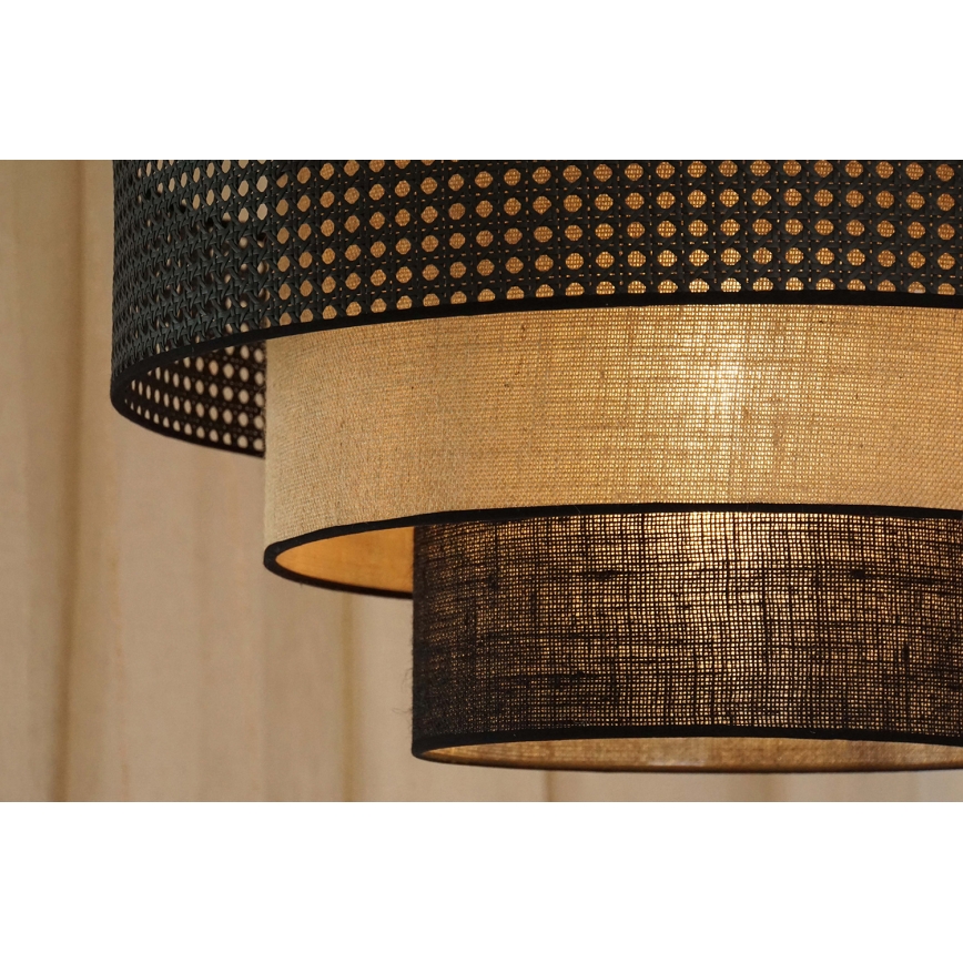 Brilagi - Κρεμαστό φωτιστικό οροφής DAKOTA LUNETA 1xE27/15W/230V διάμετρος 45 cm μαύρο/μπεζ