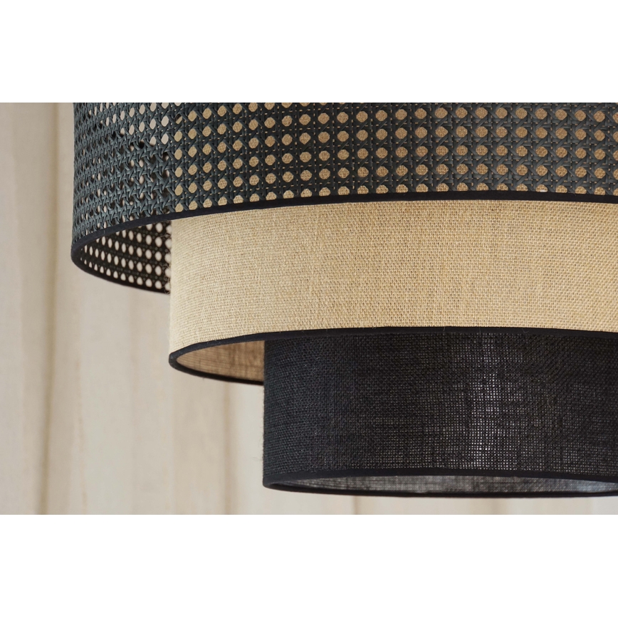 Brilagi - Κρεμαστό φωτιστικό οροφής DAKOTA LUNETA 1xE27/15W/230V διάμετρος 45 cm μαύρο/μπεζ