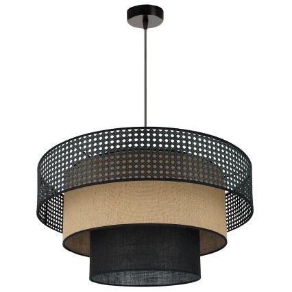 Brilagi - Κρεμαστό φωτιστικό οροφής DAKOTA LUNETA 1xE27/15W/230V διάμετρος 60 cm μαύρο/μπεζ