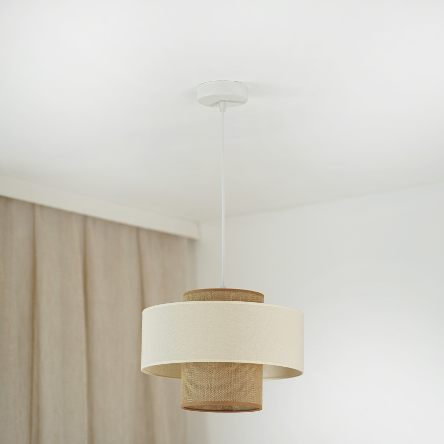 Brilagi - Κρεμαστό φωτιστικό οροφής DALLAS 1xE27/15W/230V διάμετρος 30 cm καφέ/κρεμ/λευκό