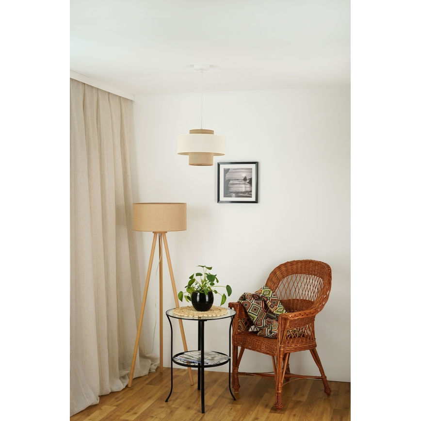 Brilagi - Κρεμαστό φωτιστικό οροφής DALLAS 1xE27/15W/230V διάμετρος 30 cm καφέ/κρεμ/λευκό