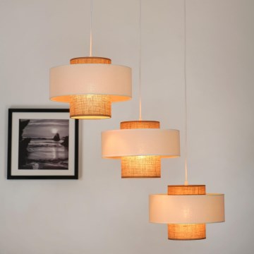 Brilagi - Κρεμαστό φωτιστικό οροφής DALLAS 3xE27/15W/230V καφέ/κρεμ/λευκό