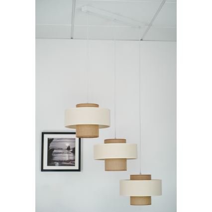 Brilagi - Κρεμαστό φωτιστικό οροφής DALLAS 3xE27/15W/230V καφέ/κρεμ/λευκό