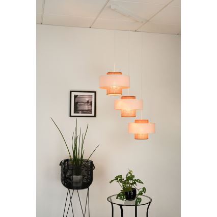 Brilagi - Κρεμαστό φωτιστικό οροφής DALLAS 3xE27/15W/230V καφέ/κρεμ/λευκό