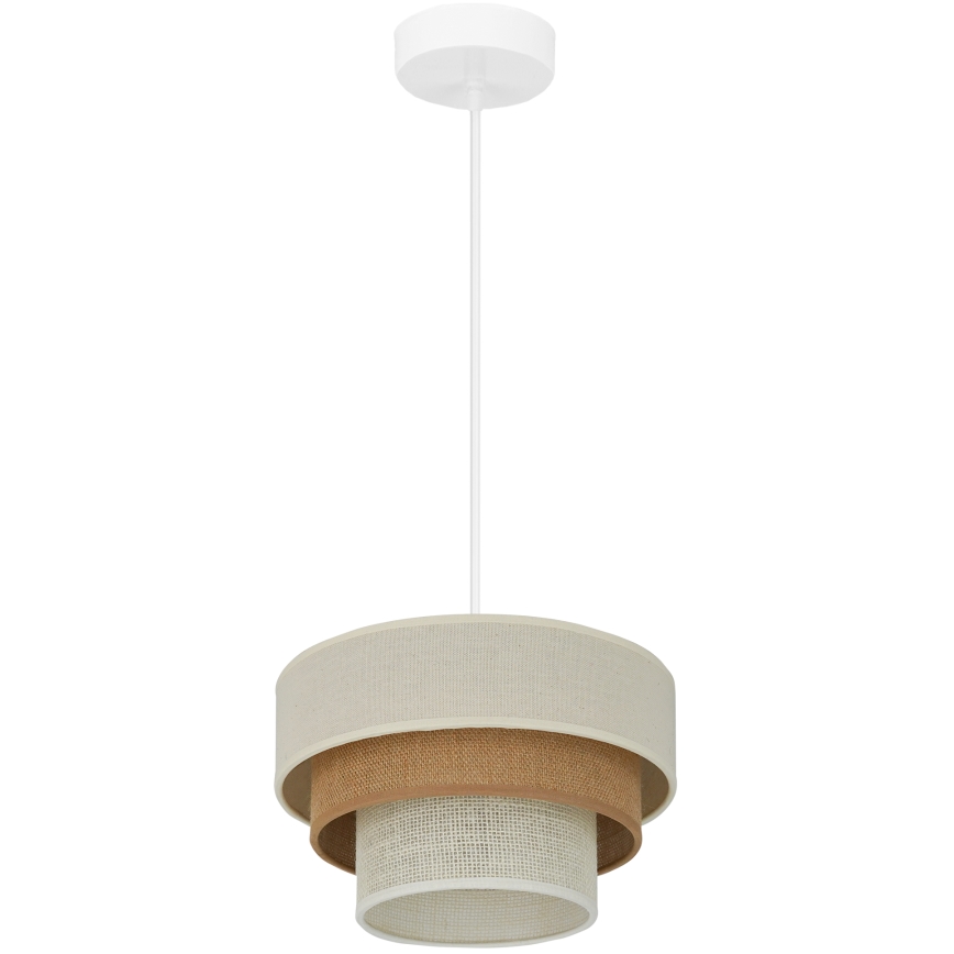 Brilagi - Κρεμαστό φωτιστικό οροφής DENVER LUNETA 1xE27/15W/230V διάμετρος 25 cm μπεζ/καφέ/κρεμ