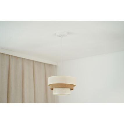 Brilagi - Κρεμαστό φωτιστικό οροφής DENVER LUNETA 1xE27/15W/230V διάμετρος 25 cm μπεζ/καφέ/κρεμ