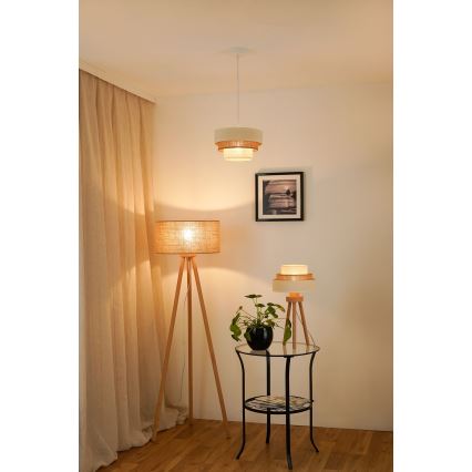 Brilagi - Κρεμαστό φωτιστικό οροφής DENVER LUNETA 1xE27/15W/230V διάμετρος 25 cm μπεζ/καφέ/κρεμ