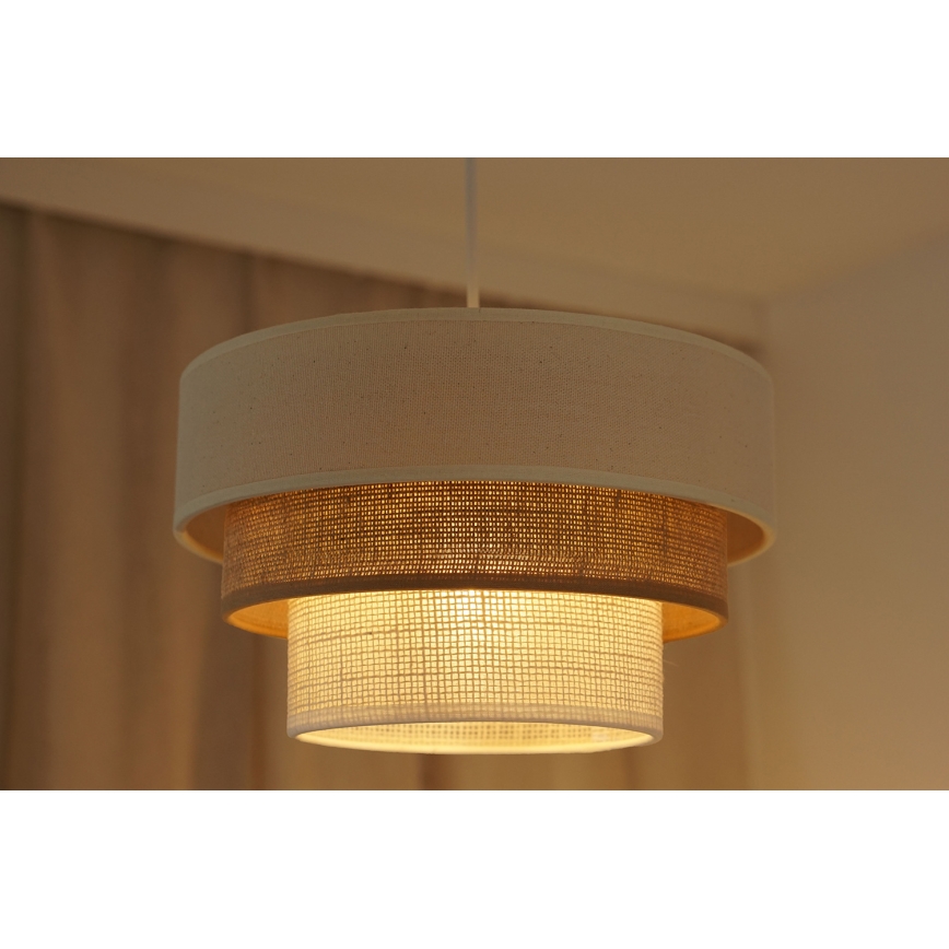 Brilagi - Κρεμαστό φωτιστικό οροφής DENVER LUNETA 1xE27/15W/230V διάμετρος 25 cm μπεζ/καφέ/κρεμ