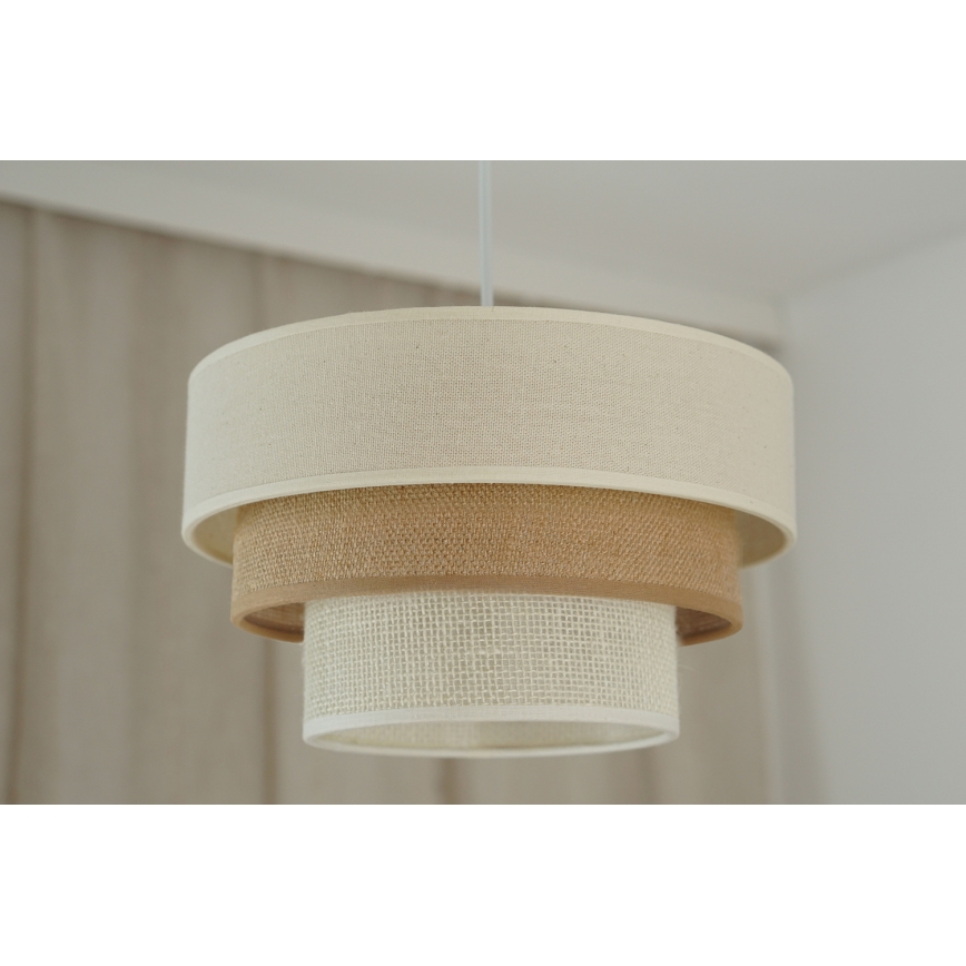 Brilagi - Κρεμαστό φωτιστικό οροφής DENVER LUNETA 1xE27/15W/230V διάμετρος 25 cm μπεζ/καφέ/κρεμ