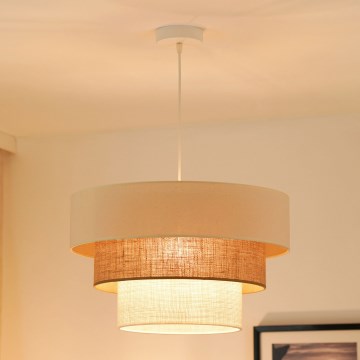 Brilagi - Κρεμαστό φωτιστικό οροφής DENVER LUNETA 1xE27/15W/230V διάμετρος 45 cm μπεζ/καφέ/κρεμ