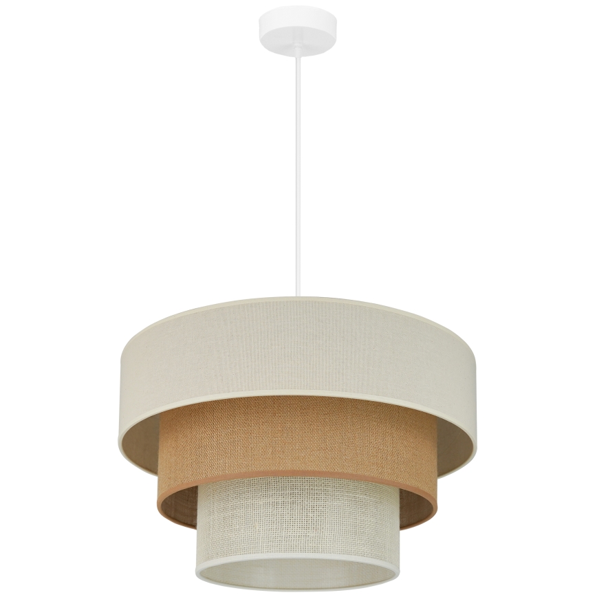 Brilagi - Κρεμαστό φωτιστικό οροφής DENVER LUNETA 1xE27/15W/230V διάμετρος 45 cm μπεζ/καφέ/κρεμ