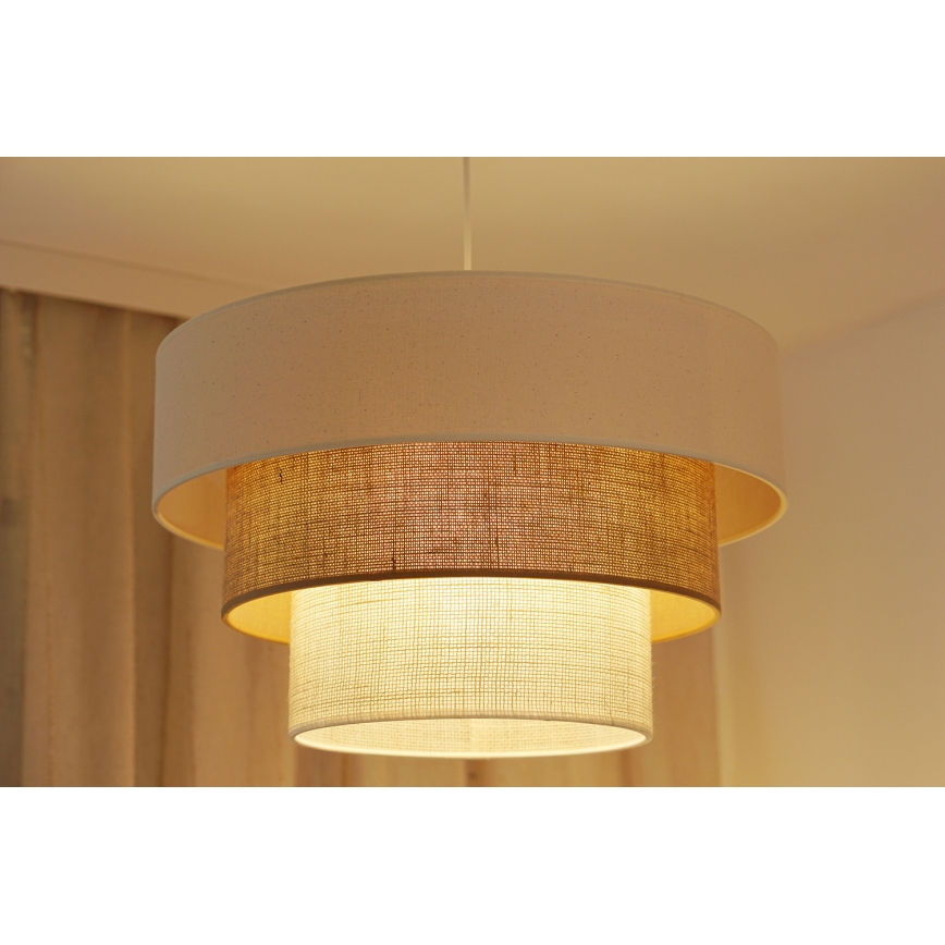 Brilagi - Κρεμαστό φωτιστικό οροφής DENVER LUNETA 1xE27/15W/230V διάμετρος 45 cm μπεζ/καφέ/κρεμ