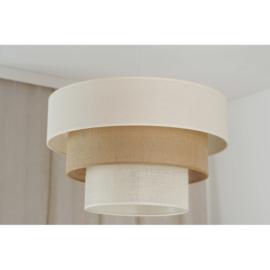 Brilagi - Κρεμαστό φωτιστικό οροφής DENVER LUNETA 1xE27/15W/230V διάμετρος 45 cm μπεζ/καφέ/κρεμ