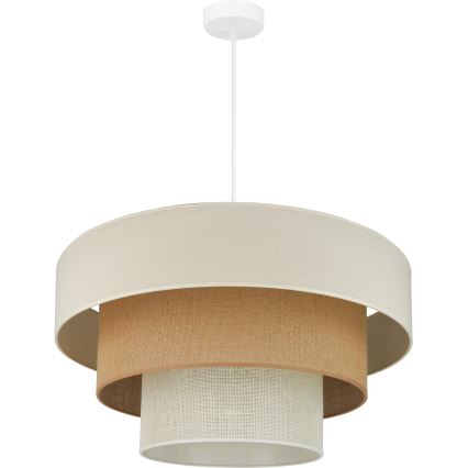 Brilagi - Κρεμαστό φωτιστικό οροφής DENVER LUNETA 1xE27/15W/230V διάμετρος 60 cm μπεζ/καφέ/κρεμ