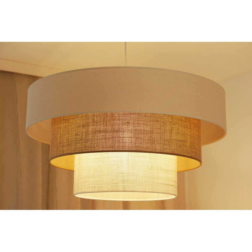 Brilagi - Κρεμαστό φωτιστικό οροφής DENVER LUNETA 1xE27/15W/230V διάμετρος 60 cm μπεζ/καφέ/κρεμ