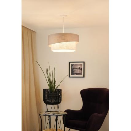 Brilagi - Κρεμαστό φωτιστικό οροφής DOVER SHINE 1xE27/15W/230V διάμετρος 50 cm γκρι/κρεμ