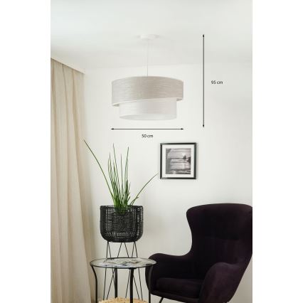 Brilagi - Κρεμαστό φωτιστικό οροφής DOVER SHINE 1xE27/15W/230V διάμετρος 50 cm γκρι/κρεμ
