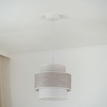 Brilagi - Κρεμαστό φωτιστικό οροφής DOVER SPACE 1xE27/15W/230V διάμετρος 25 cm γκρι/κρεμ