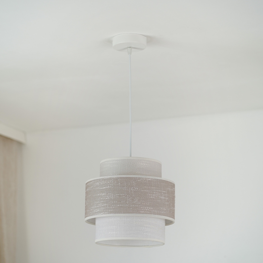 Brilagi - Κρεμαστό φωτιστικό οροφής DOVER SPACE 1xE27/15W/230V διάμετρος 25 cm γκρι/κρεμ