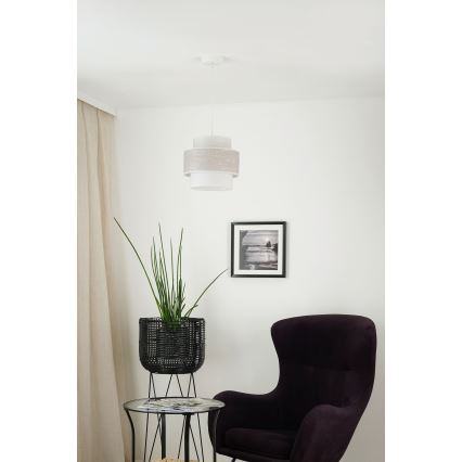 Brilagi - Κρεμαστό φωτιστικό οροφής DOVER SPACE 1xE27/15W/230V διάμετρος 25 cm γκρι/κρεμ