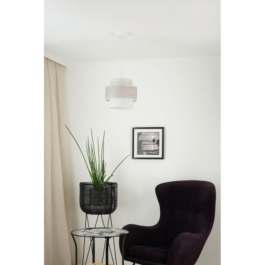 Brilagi - Κρεμαστό φωτιστικό οροφής DOVER SPACE 1xE27/15W/230V διάμετρος 25 cm γκρι/κρεμ