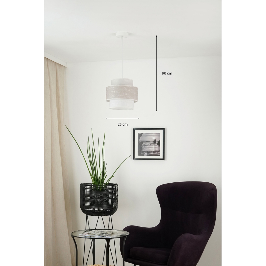Brilagi - Κρεμαστό φωτιστικό οροφής DOVER SPACE 1xE27/15W/230V διάμετρος 25 cm γκρι/κρεμ