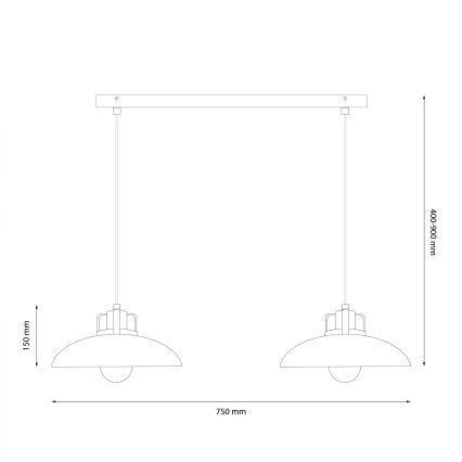 Brilagi - Κρεμαστό φωτιστικό οροφής FLAMENGO 2xE27/60W/230V μπεζ