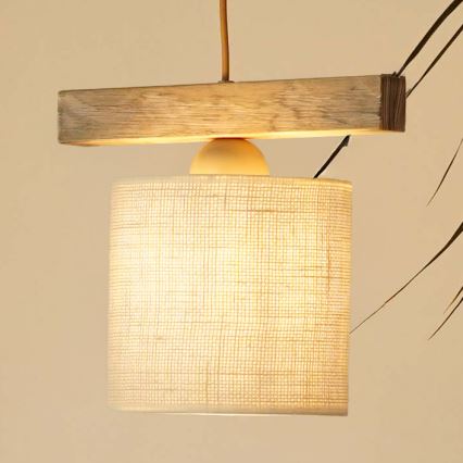 Brilagi - Κρεμαστό φωτιστικό οροφής FOREST 1xE27/15W/230V πεύκο/καφέ/κρεμ