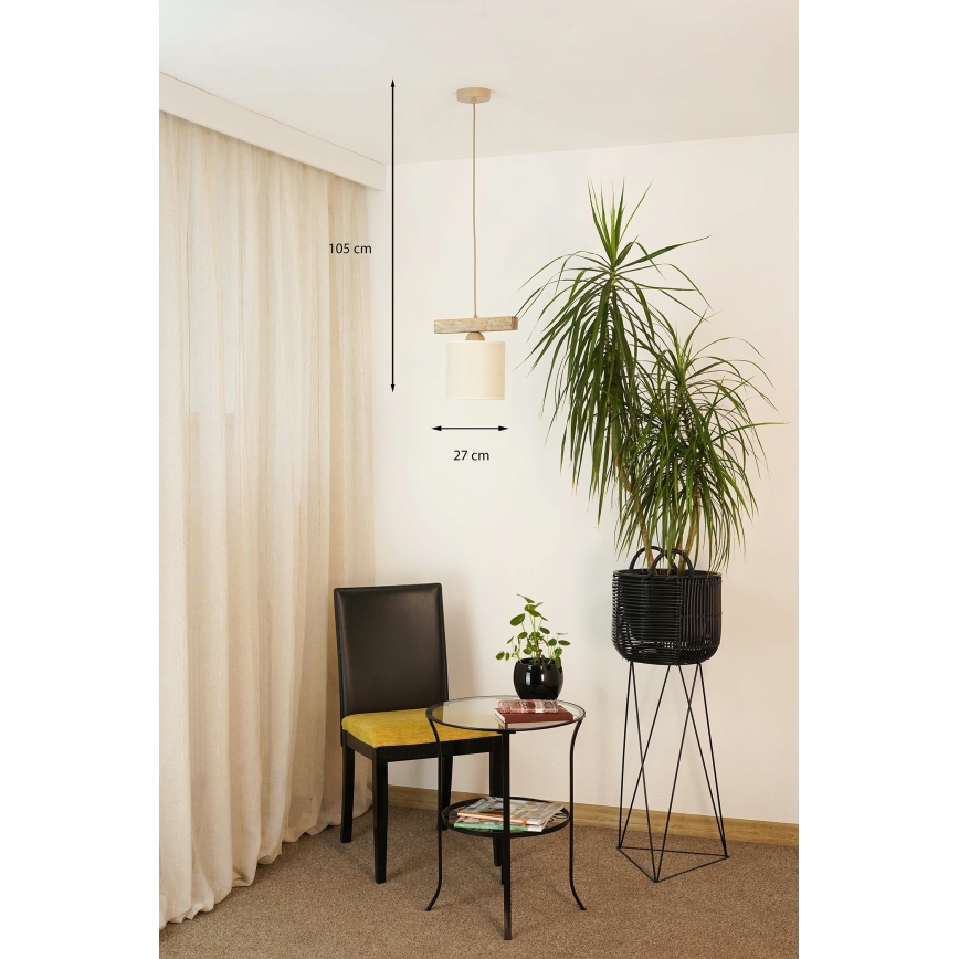 Brilagi - Κρεμαστό φωτιστικό οροφής FOREST 1xE27/15W/230V πεύκο/καφέ/κρεμ