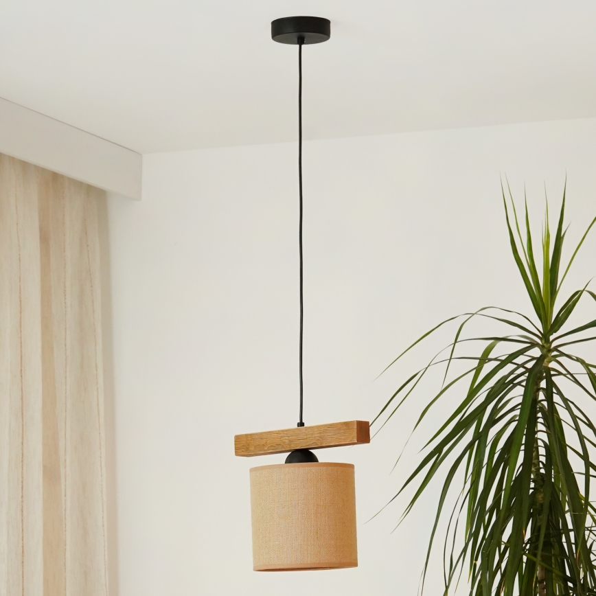 Brilagi - Κρεμαστό φωτιστικό οροφής FOREST 1xE27/15W/230V πεύκο/καφέ/μαύρο