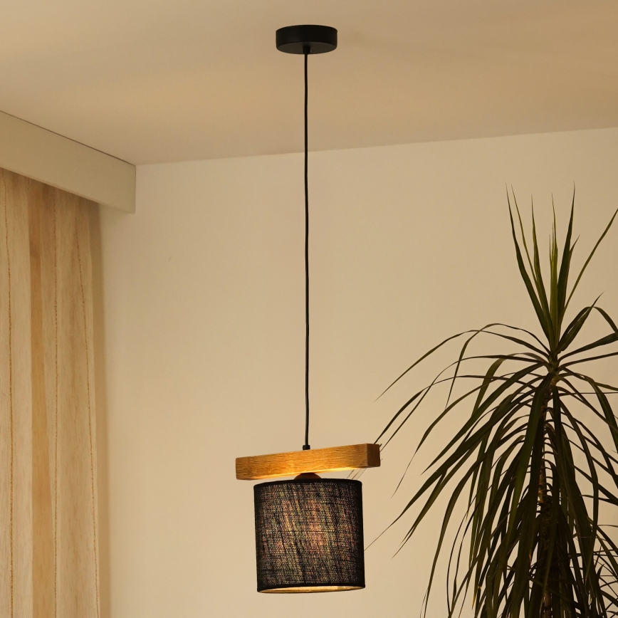 Brilagi - Κρεμαστό φωτιστικό οροφής FOREST 1xE27/15W/230V πεύκο/μαύρο