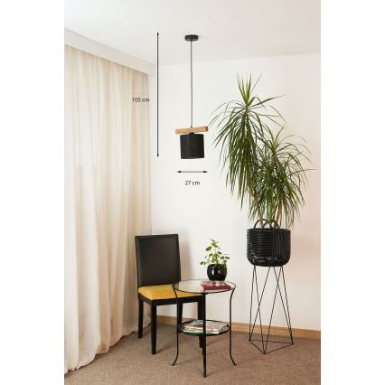 Brilagi - Κρεμαστό φωτιστικό οροφής FOREST 1xE27/15W/230V πεύκο/μαύρο