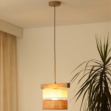 Brilagi - Κρεμαστό φωτιστικό οροφής FOREST 1xE27/15W/230V πεύκο/μπεζ/κρεμ