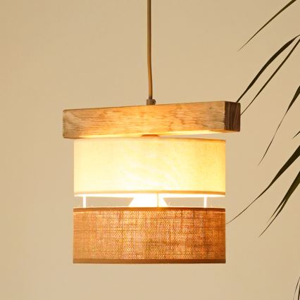 Brilagi - Κρεμαστό φωτιστικό οροφής FOREST 1xE27/15W/230V πεύκο/μπεζ/κρεμ