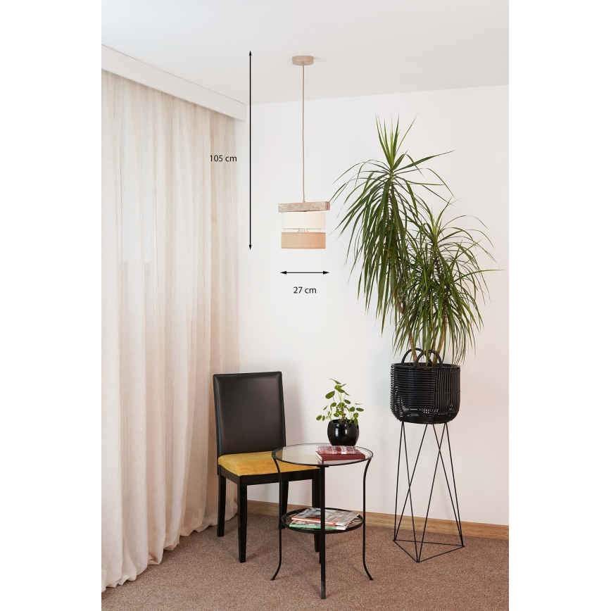 Brilagi - Κρεμαστό φωτιστικό οροφής FOREST 1xE27/15W/230V πεύκο/μπεζ/κρεμ