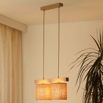 Brilagi - Κρεμαστό φωτιστικό οροφής FOREST 2xE27/15W/230V πεύκο/καφέ