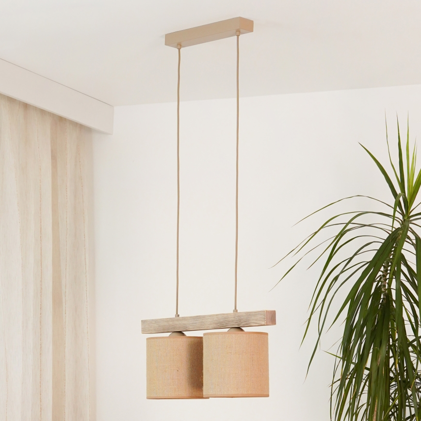 Brilagi - Κρεμαστό φωτιστικό οροφής FOREST 2xE27/15W/230V πεύκο/καφέ