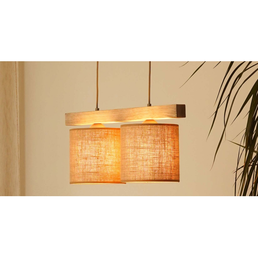 Brilagi - Κρεμαστό φωτιστικό οροφής FOREST 2xE27/15W/230V πεύκο/καφέ