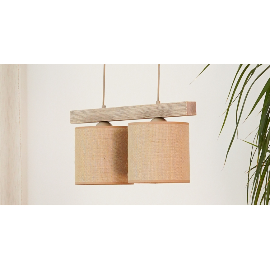 Brilagi - Κρεμαστό φωτιστικό οροφής FOREST 2xE27/15W/230V πεύκο/καφέ