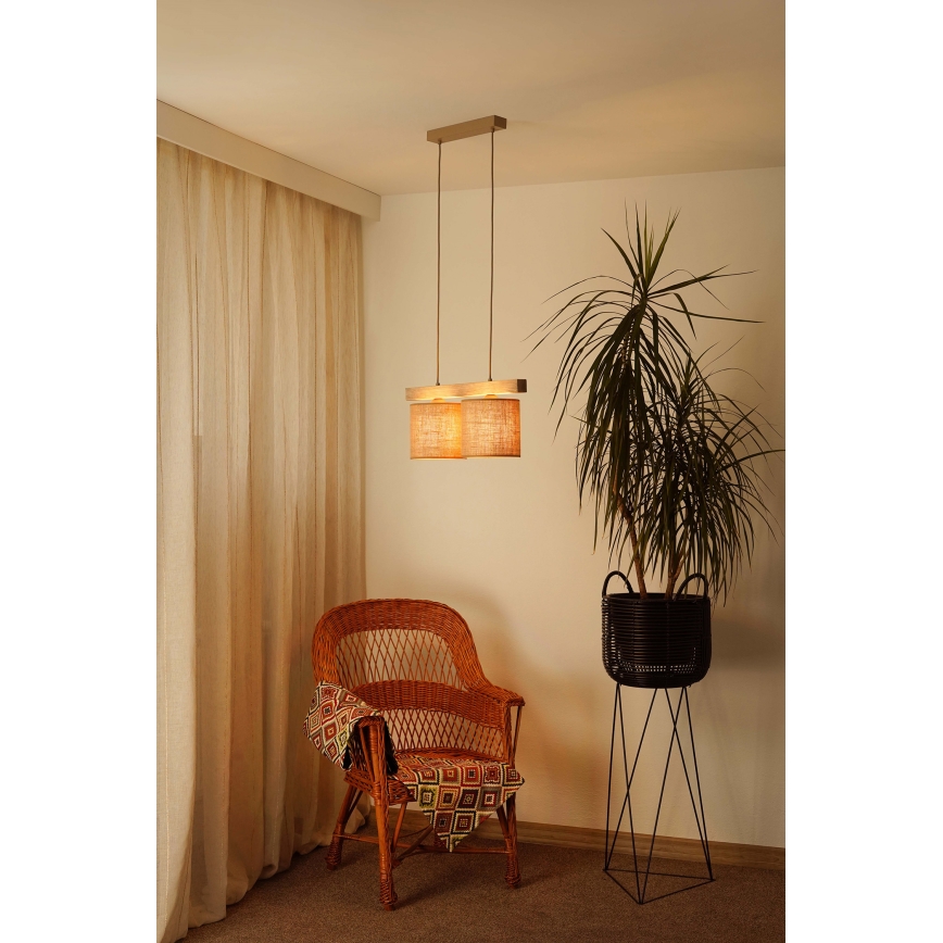 Brilagi - Κρεμαστό φωτιστικό οροφής FOREST 2xE27/15W/230V πεύκο/καφέ