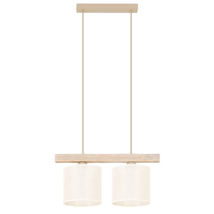 Brilagi - Κρεμαστό φωτιστικό οροφής FOREST 2xE27/15W/230V πεύκο/καφέ/κρεμ