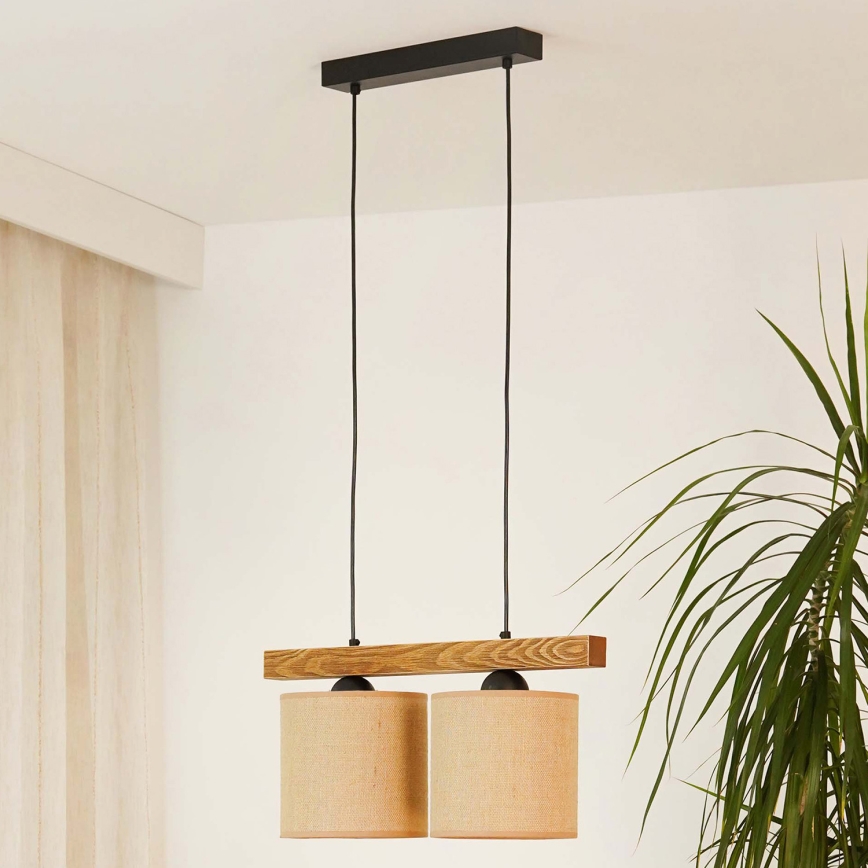 Brilagi - Κρεμαστό φωτιστικό οροφής FOREST 2xE27/15W/230V πεύκο/καφέ/μαύρο