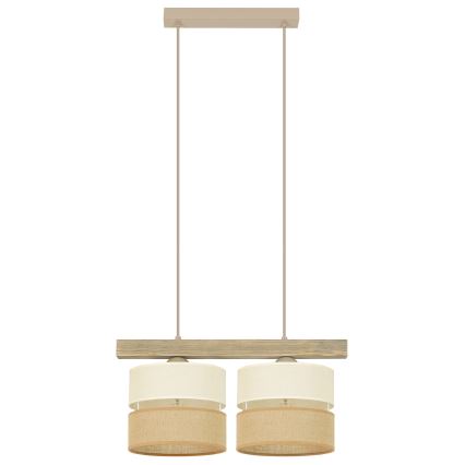 Brilagi - Κρεμαστό φωτιστικό οροφής FOREST 2xE27/15W/230V πεύκο/μπεζ/κρεμ
