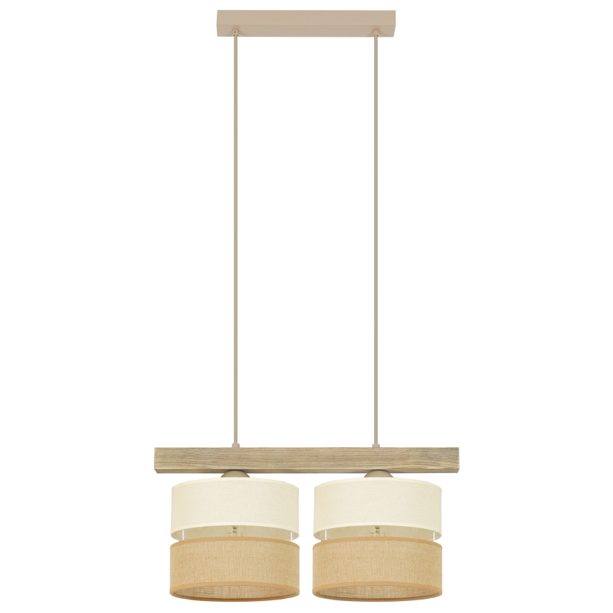 Brilagi - Κρεμαστό φωτιστικό οροφής FOREST 2xE27/15W/230V πεύκο/μπεζ/κρεμ