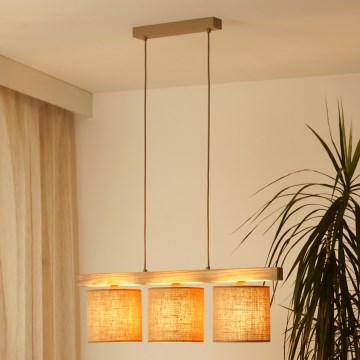 Brilagi - Κρεμαστό φωτιστικό οροφής FOREST 3xE27/15W/230V πεύκο/καφέ
